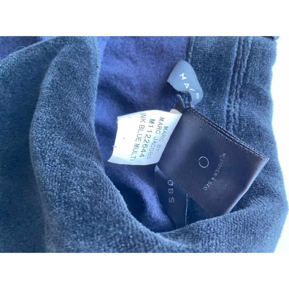Marc by Marc Jacobs Vintage Top Peter Pan Collar Pleats Preppy Small Navy Blk Sm - Picture 9 of 12